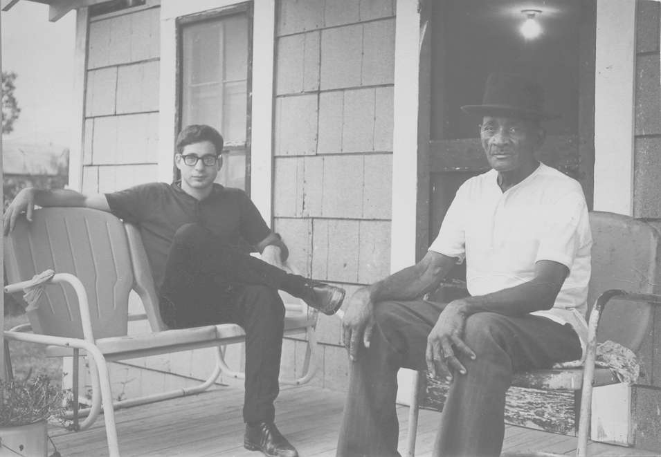 Michael Birnbaum and Mance Lipscomb on his porch in 1966