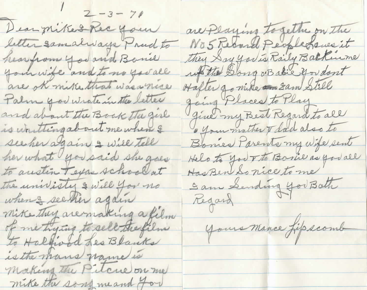letter dated 2-3-71